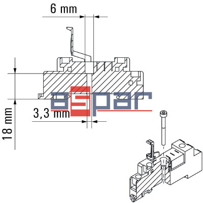 SDI 1CO F ECO - 7760056348, podstawka na szynę