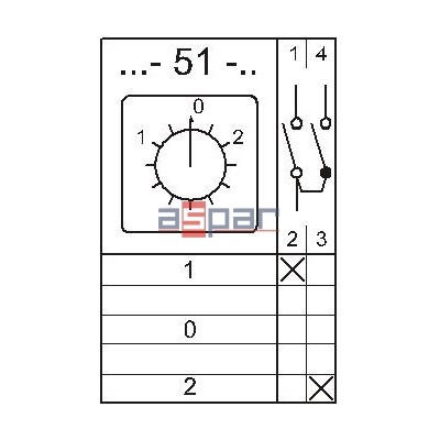 4G10-51-U - łącznik 1-biegunowy 1-0-2